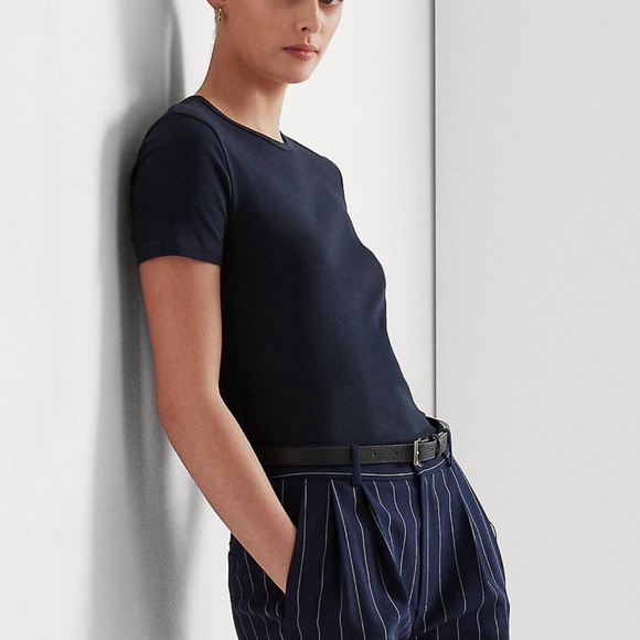 RALPH LAUREN SPORT Navy Blue Crew Neck Short Sleeve Tee T-Shirt S Small EUC $40 - Picture 2 of 11